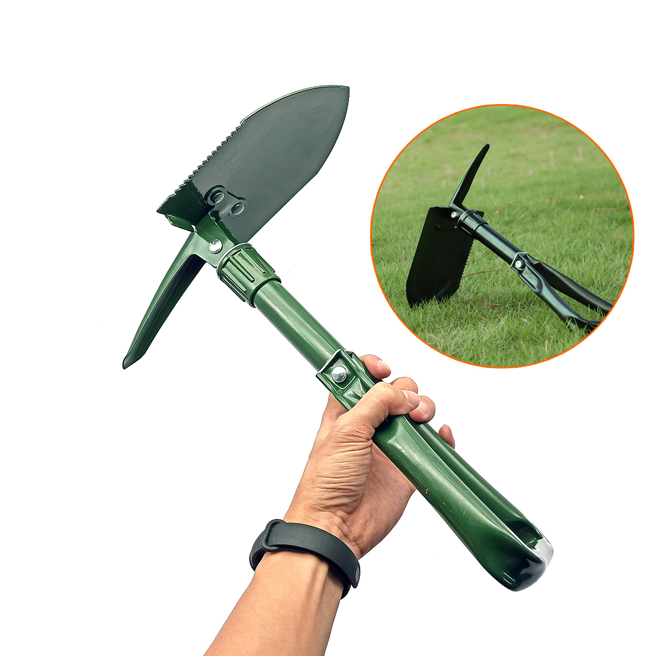Xẻng gấp công binh cán tam giác để cưa đào xúc cỡ trung bình 47cm