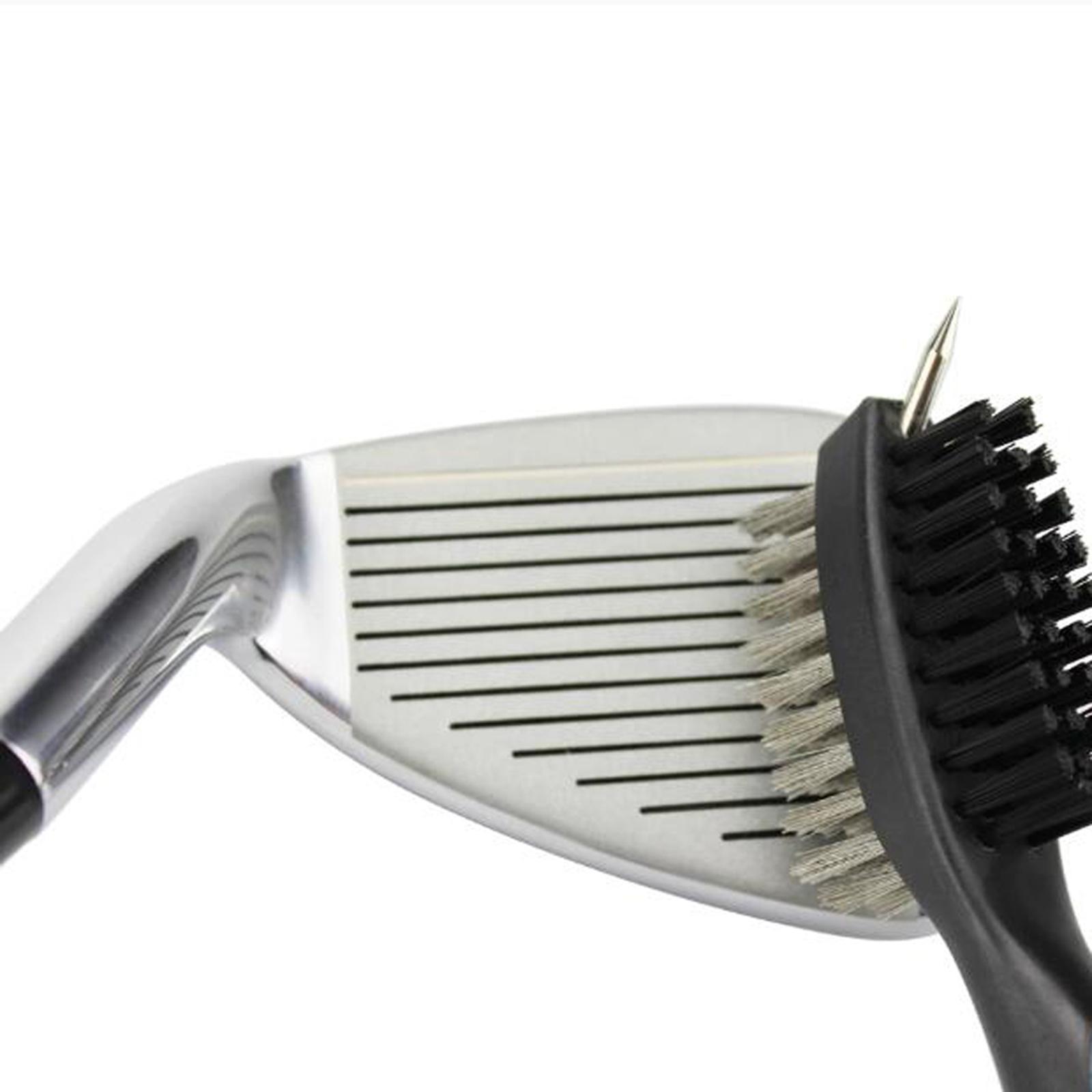 Double Sided Golf Club Brush Tool Kit Groove Cleaner Cleaning Tool, Retractable Extension Cord and Clip Golf Accessories