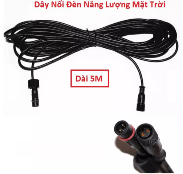 Dây nối nguồn dài 5m danh cho đèn năng lượng mặt trời  chống mưa và chống sét -  D1061