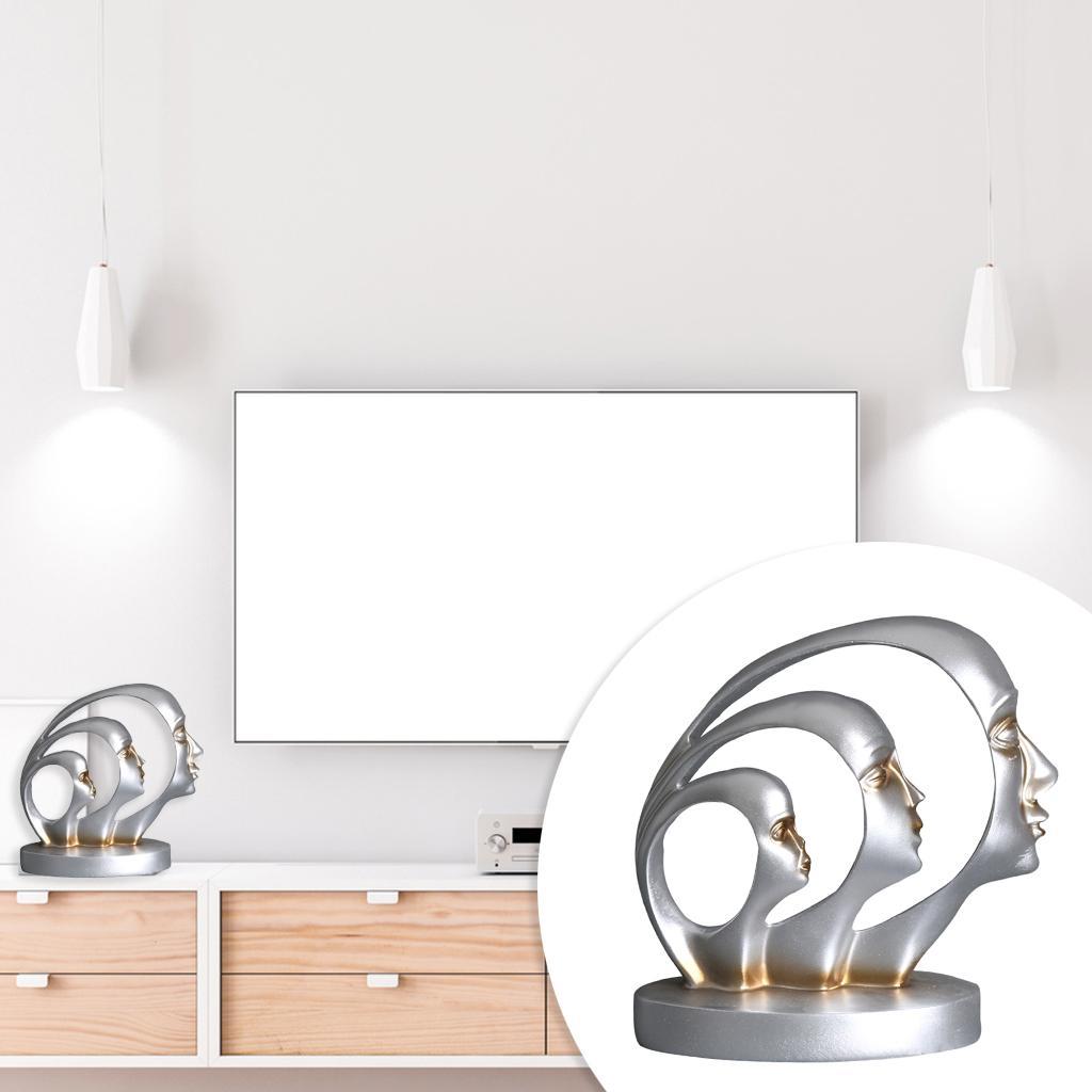 Modern Art Abstract Face Sculpture Figurine Home Resin Ornament