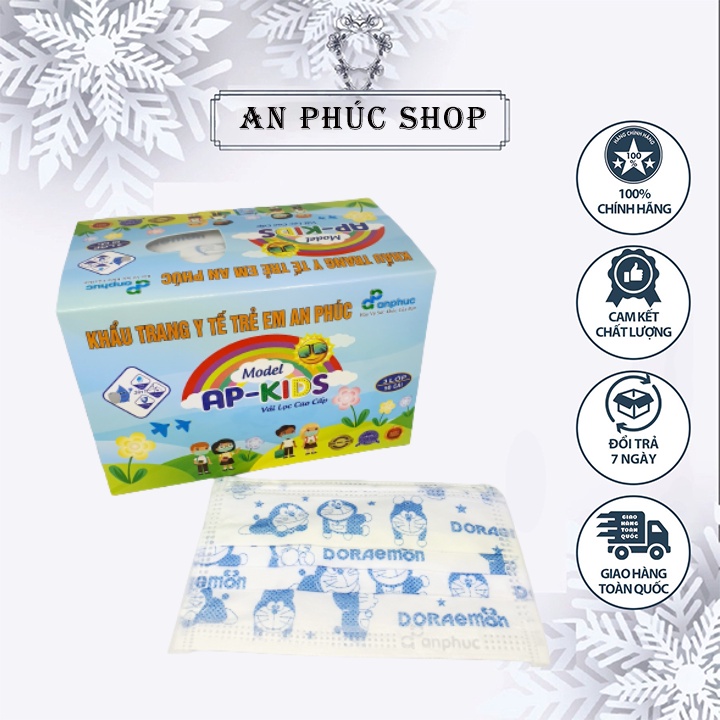 Khẩu Trang Y Tế An Phúc Kids - 3 Lớp Giá Rẻ, Hình Nhân Vật Đáng Yêu Cho Bé