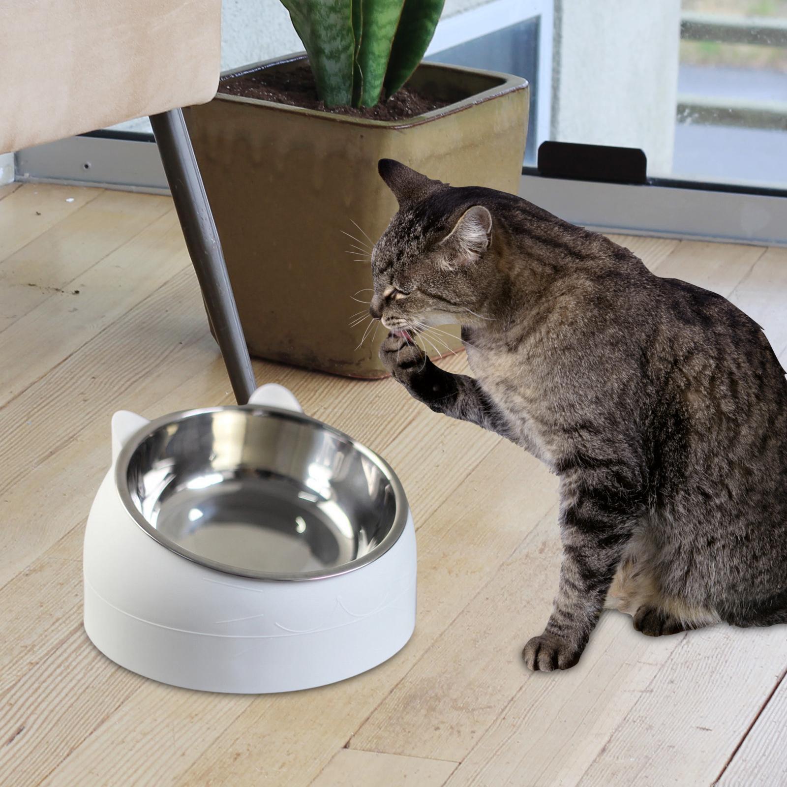 2x Cats Feeder Raised Food Feeder Neck Protective Bowls