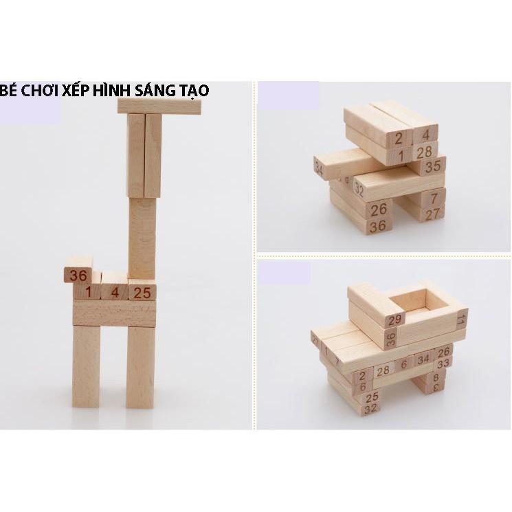 Rút Gỗ - Đồ Chơi Rút Gỗ Loại To Cho Bé An Toàn, Rút Gỗ Số Hàng Cao Cấp 51 Thanh Sắc Nét Rèn Luyện Trí Tuệ TINA