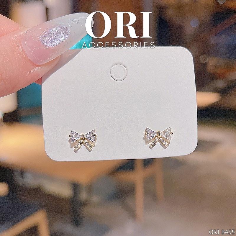 Bông tai nữ hình nơ pha lê Winifred xinh xắn đáng yêu ORI ACCESSORIES B455