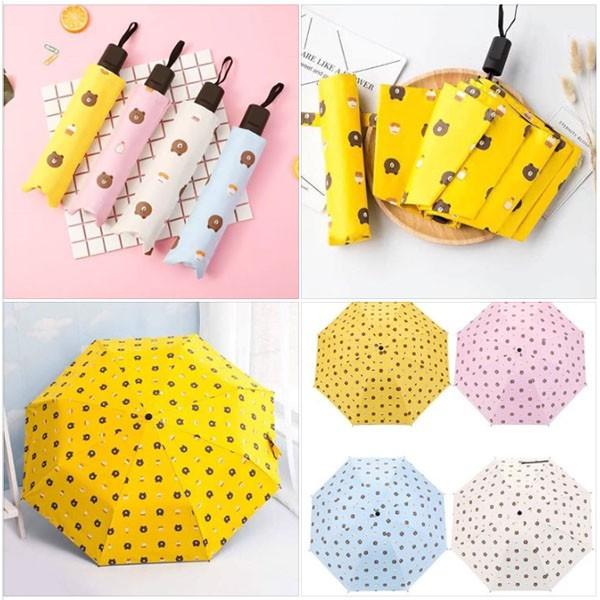 Dù Hình Gấu 2 Lớp Chống UV Gấp Gọn Cao Cấp