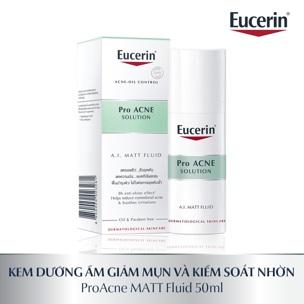 Kem dưỡng ẩm kiểm soát nhờn &amp; giảm mụn Eucerin Matt Fluid 50ml