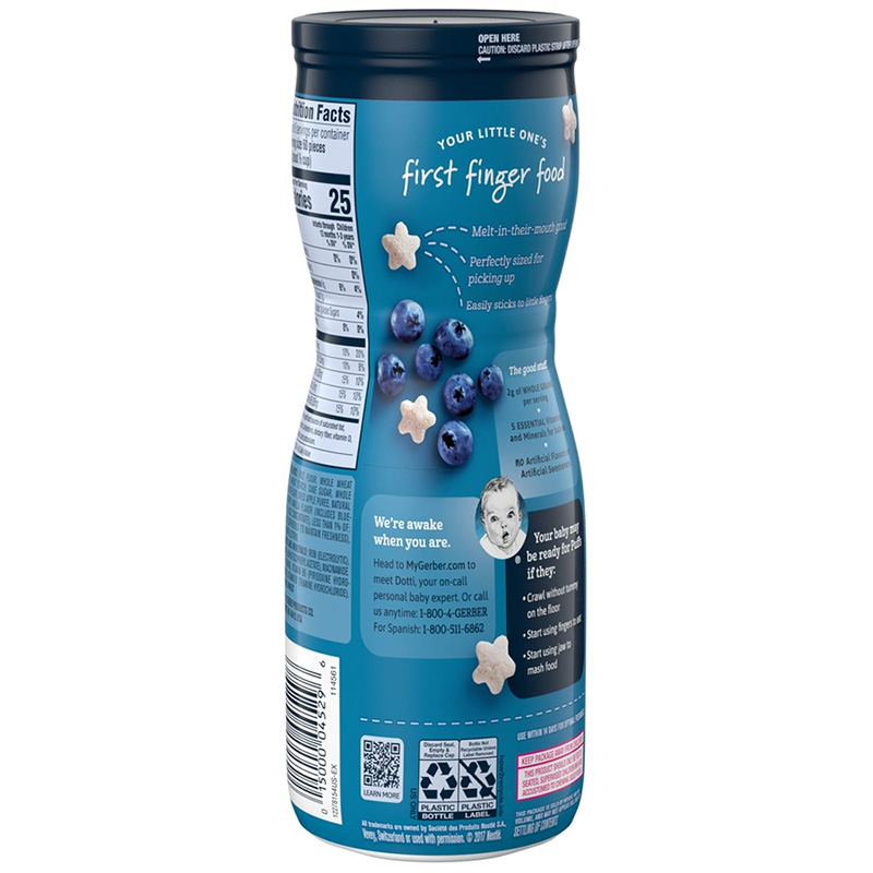 Bánh Ăn Dặm Gerber Puffs  Blueberry 42g Mỹ - Combo 2