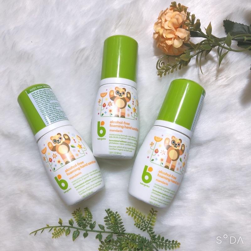 Rửa tay khô cho bé Babyganics 50ml chai nhỏ bỏ túi