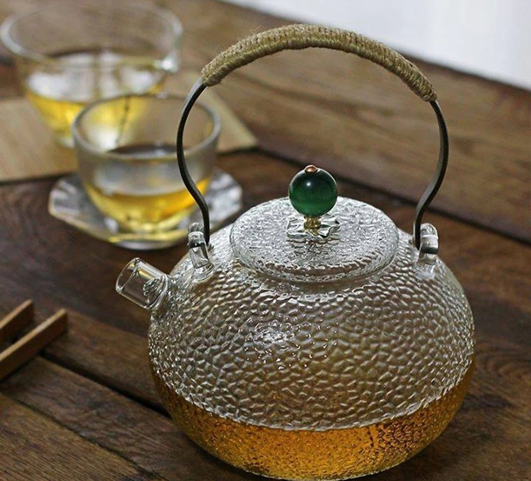 Ấm trà thủy tinh sần kiểu Nhật cao cấp