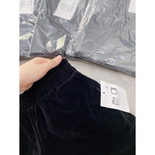 Quần short nhung phối ren cạp cao thời trang 694
