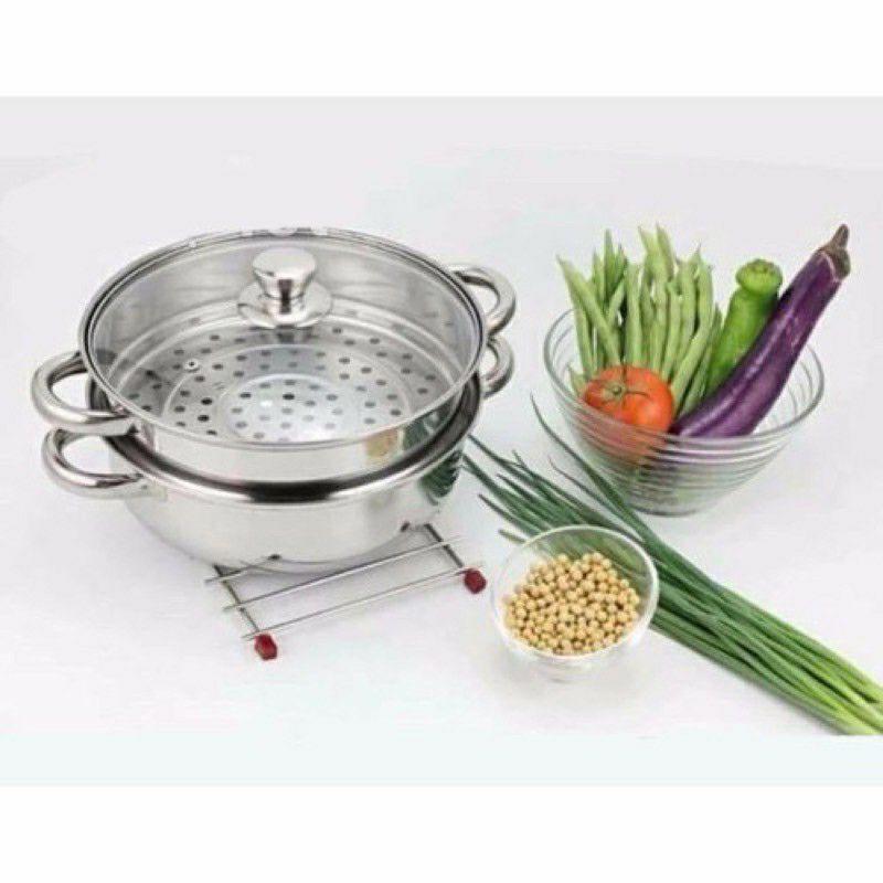 Nồi hấp 3 tầng inox 28cm dầy dặn