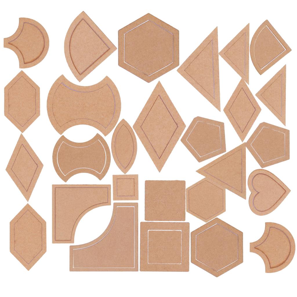 54 chiếc Acrylic Quilting Bản Mẫu May Stencils Miếng Dán Cường Lực Thước May Dụng Cụ