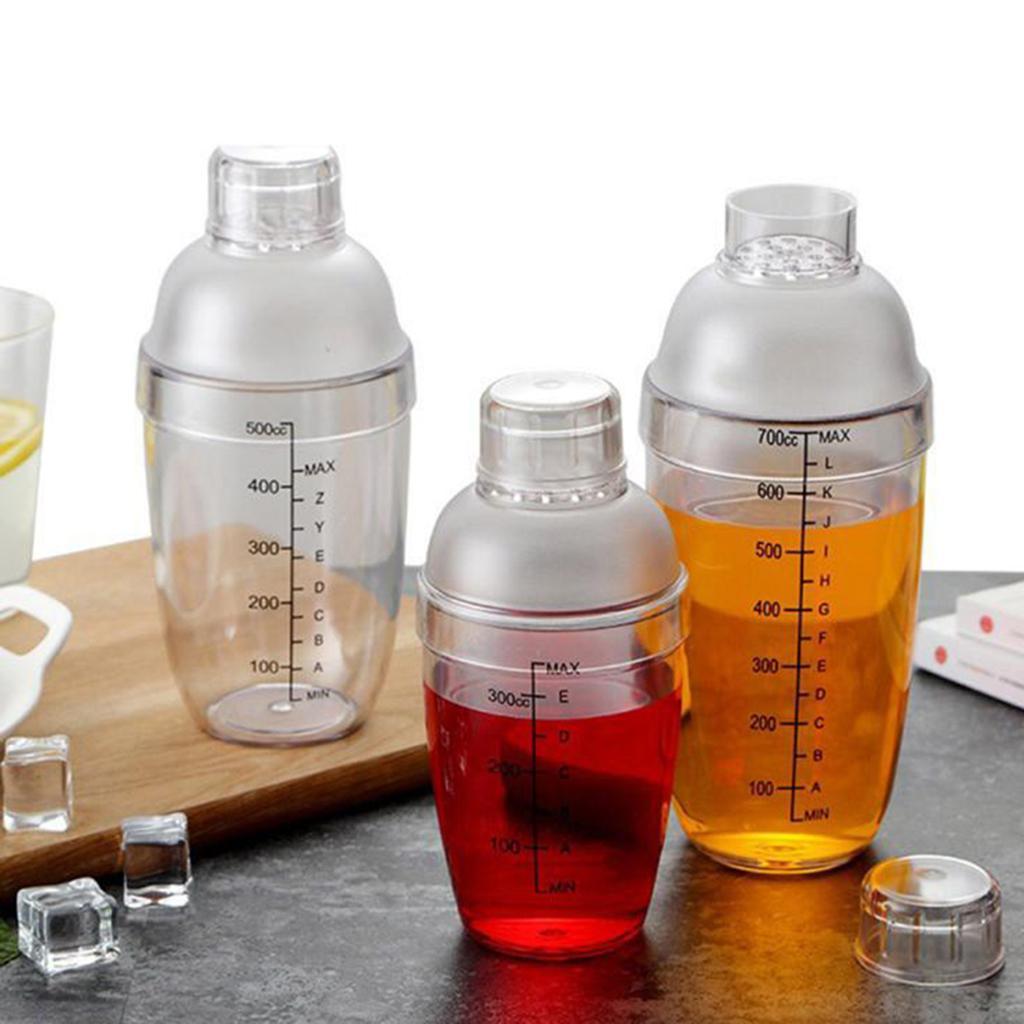 2 Pieces Cocktail Shaker - Clear Matte Bottle Bar Pub Drink Party Supplies