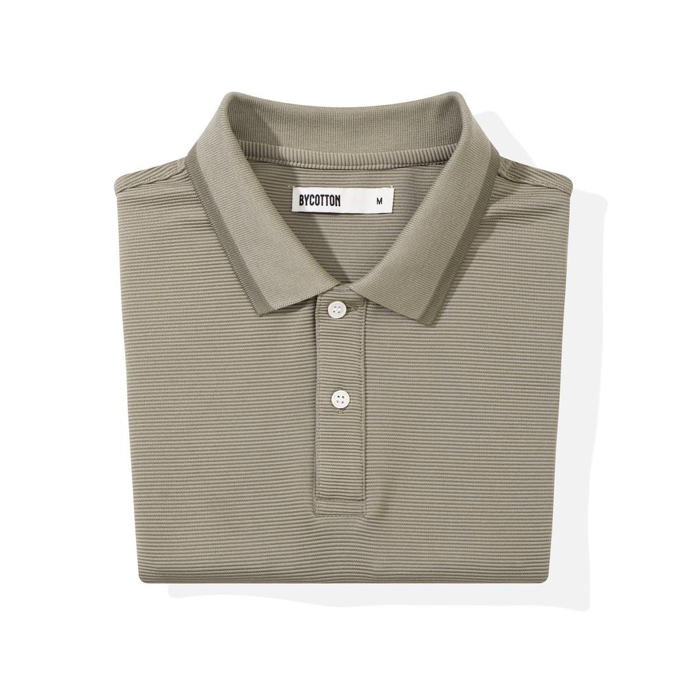 Áo Thun Gân Polo Nam Cổ Bẻ Màu Xanh Lá Đậm BY COTTON Ribbed Polo Dark Green