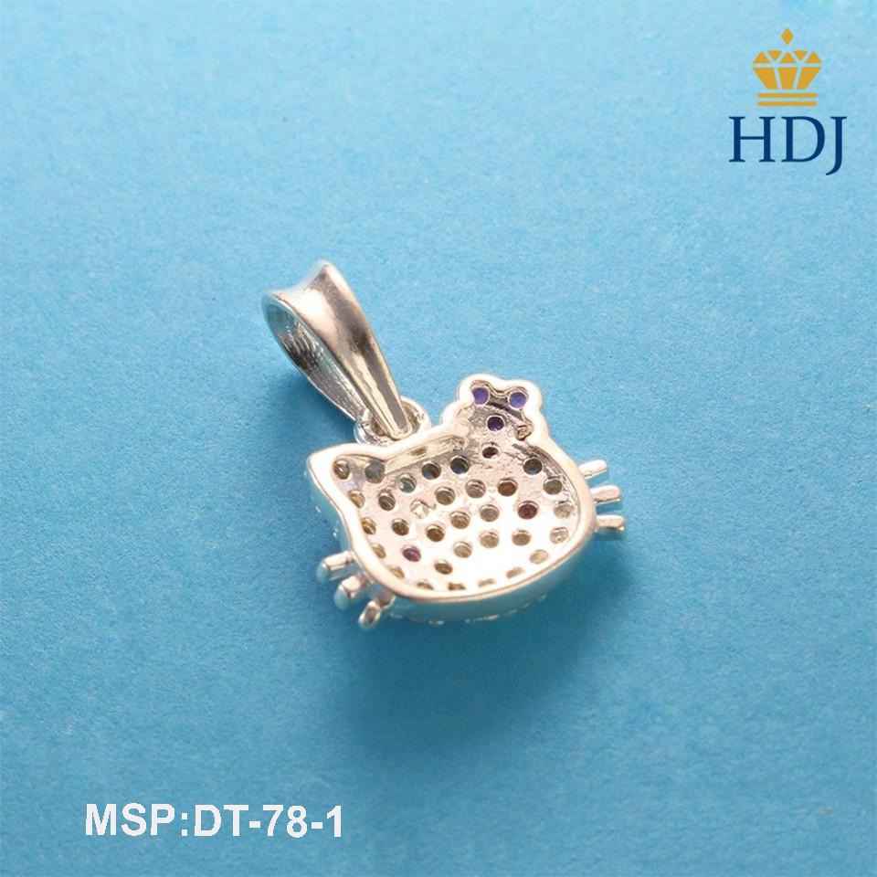 Dây chuyền bạc, vòng cổ cho bé  hình Hello Kitty đính đá đẹp trang sức  HDJ mã DT-78-1