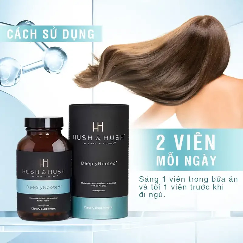 Viên Uống Giảm Rụng Tóc, Phục Hồi Tóc Hush And Hush Deeply Rooted 120 viên
