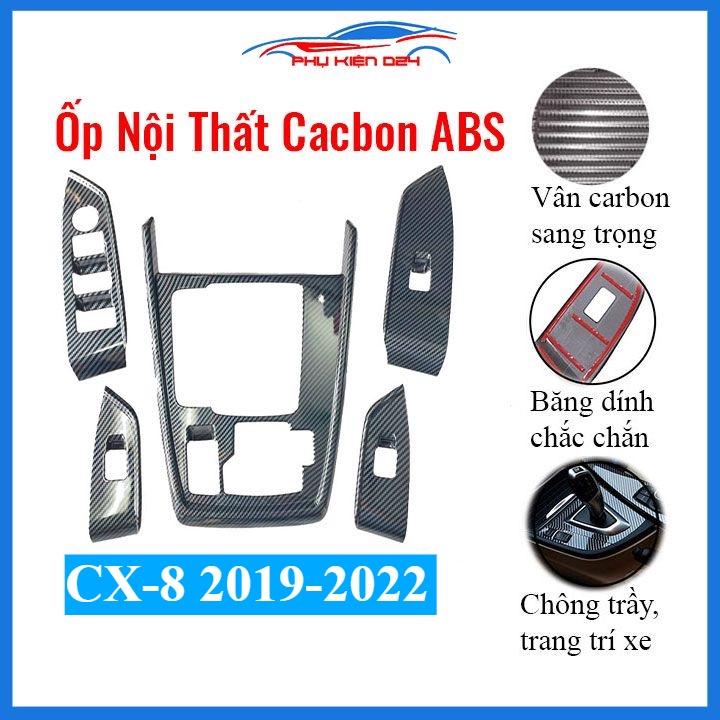 Ốp nội thất xe ô tô CX8, CX-8 2019-2020-2021-2022 nhựa ABS vân cacbon