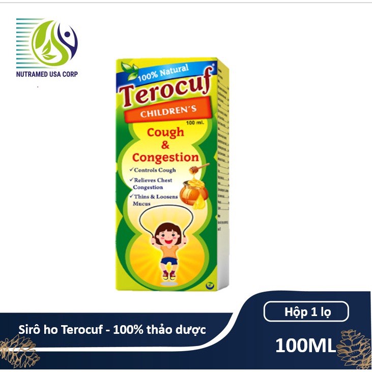TEROCUF Syrup- hỗ trợ điều trị ho cho trẻ em - Nhà máy liên doanh với Medinej -USA , đạt chuẩn WHO -GMP