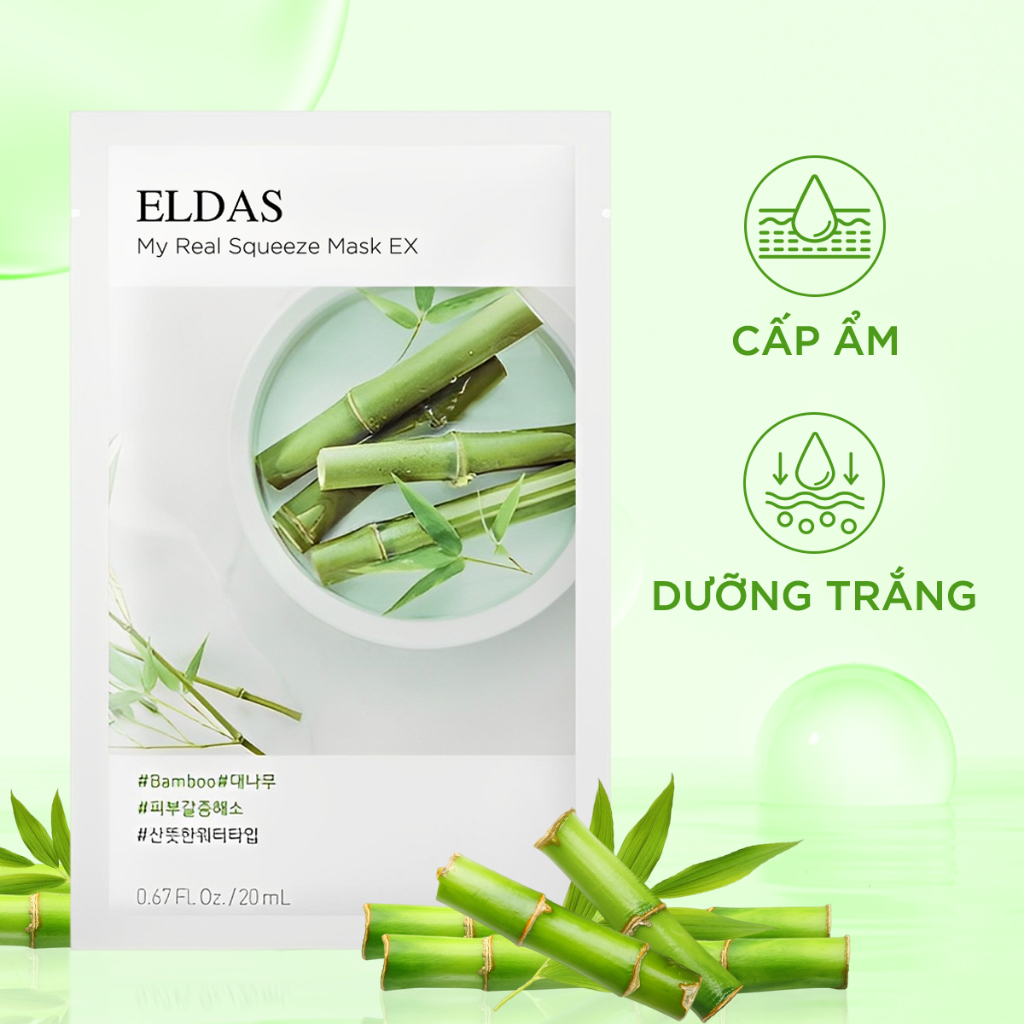 Mặt Nạ Dưỡng Da Eldas Natural 7 Days, Dưỡng Ẩm Trắng Da Cho Da Dầu Mụn 20ml/miếng