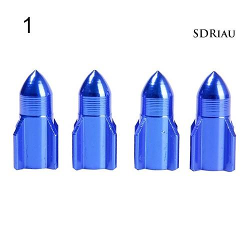 Bộ 4 Nắp Van Bánh Xe Hình Tên Lửa Chất Liệu Hợp Kim Nhôm