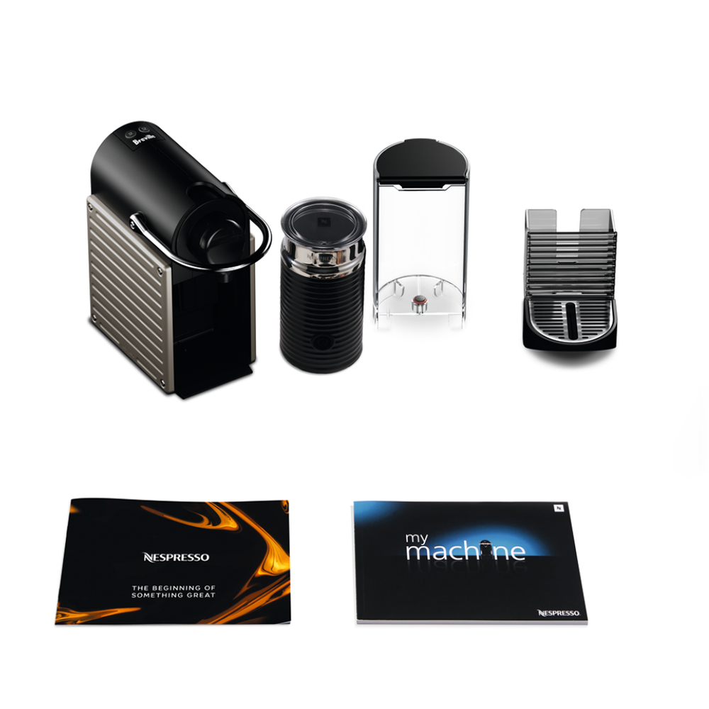 Bộ máy pha cà phê Nespresso Pixie Titan &amp; máy đánh sữa Aeroccino 3 - Hàng chính hãng