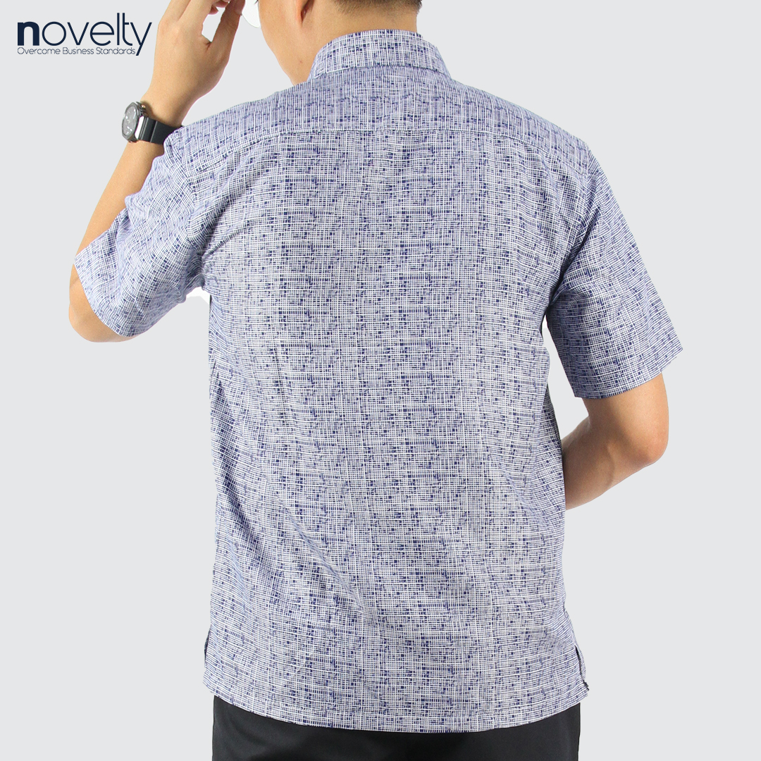Áo sơ mi nam ngắn tay Novelty Casual hoa văn NSMMINMSPB230172N