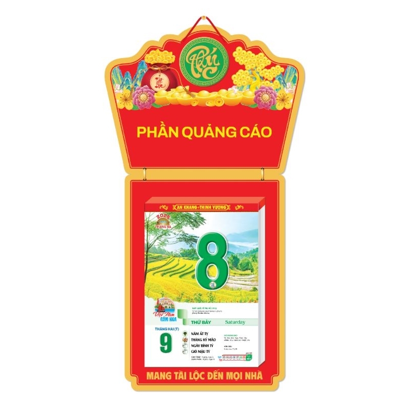 Lịch 2025 - Bloc siêu đại (mẫu 1) - Việt Nam gấm hoa - Đường đến thành công
