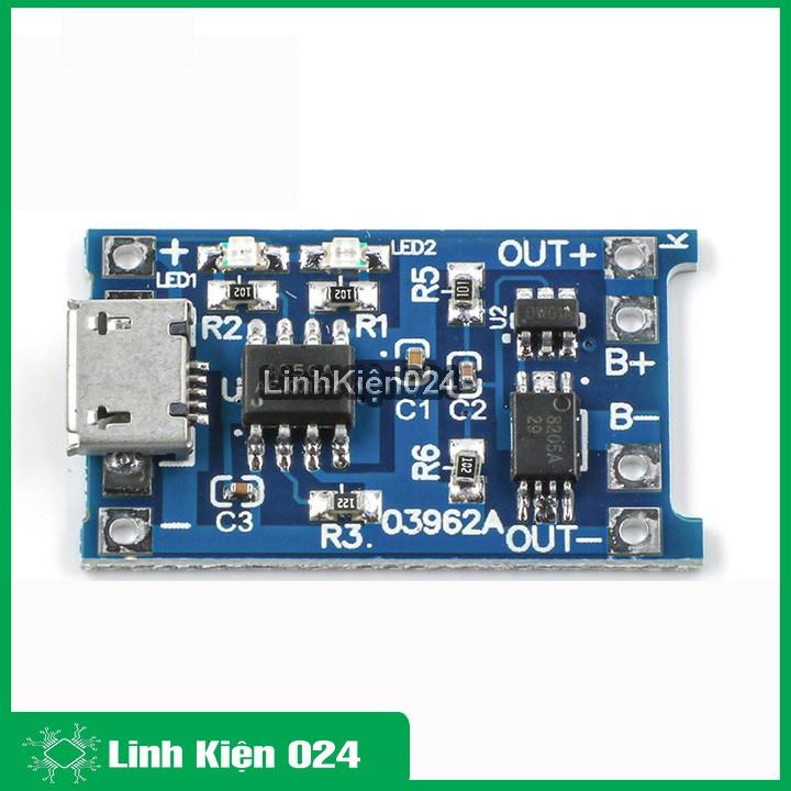 MODULE SẠC PIN TP4056 1A MICRO V2 - IC BẢO VỆ QUÁ DÒNG - QUÁ ÁP