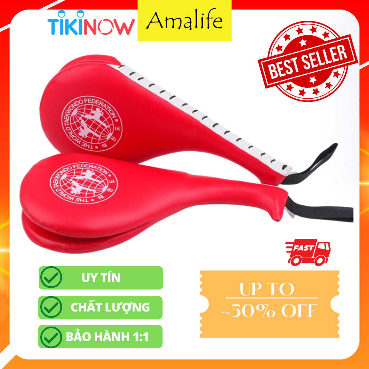 Đích Đá Boxing, Tập Võ Taekwondo, Vovinam, Karatedo V60 Chính Hãng Amalife Giá 1 Chiếc - Màu Đỏ
