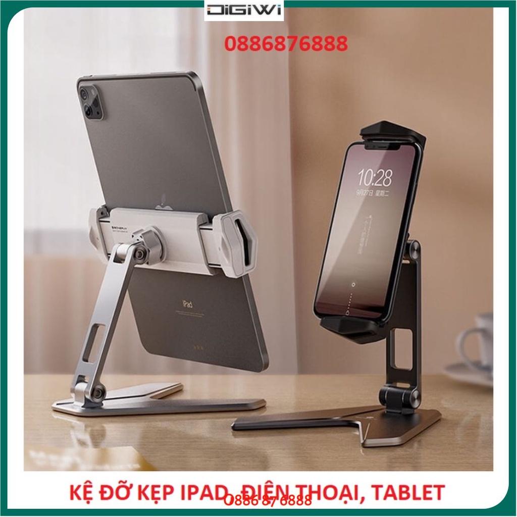 Giá kẹp đỡ điện thoại, máy tính bảng, P15 hợp kim nhôm xoay 360 độ.