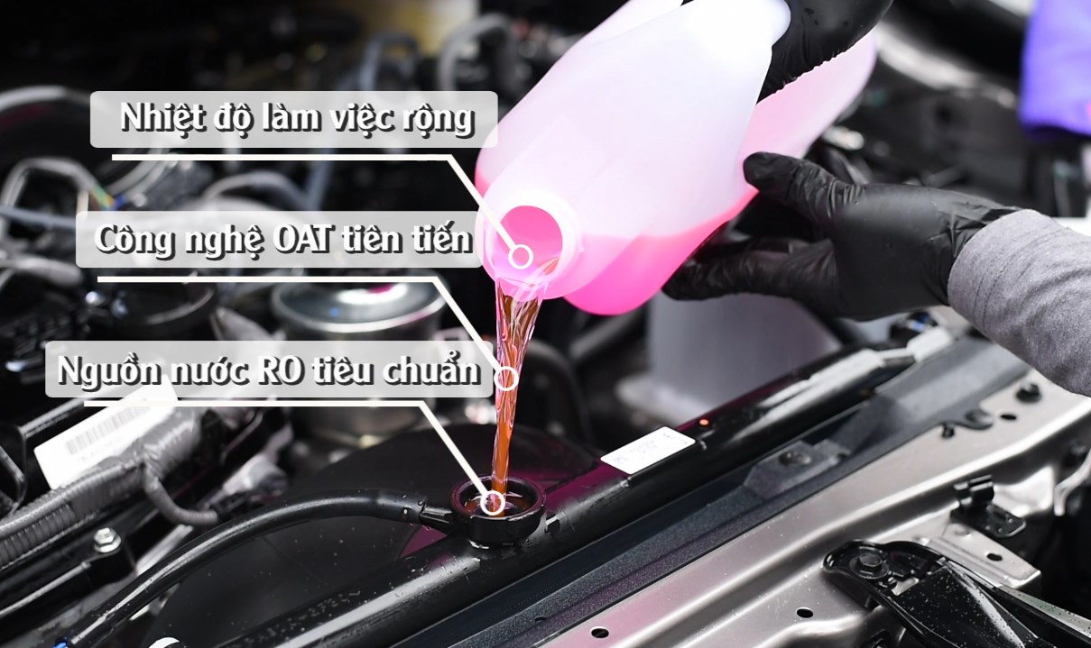 Nước làm mát động cơ ô tô màu đỏ Focar Red Coolant 4L