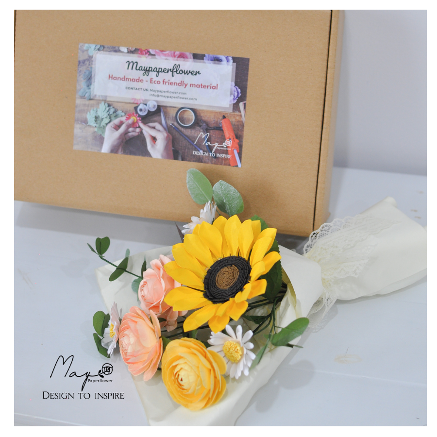 Hoa giấy quà tặng cao cấp - Sunshine, hoa giấy handmade Maypaperflower - hoa giấy nghệ thuật