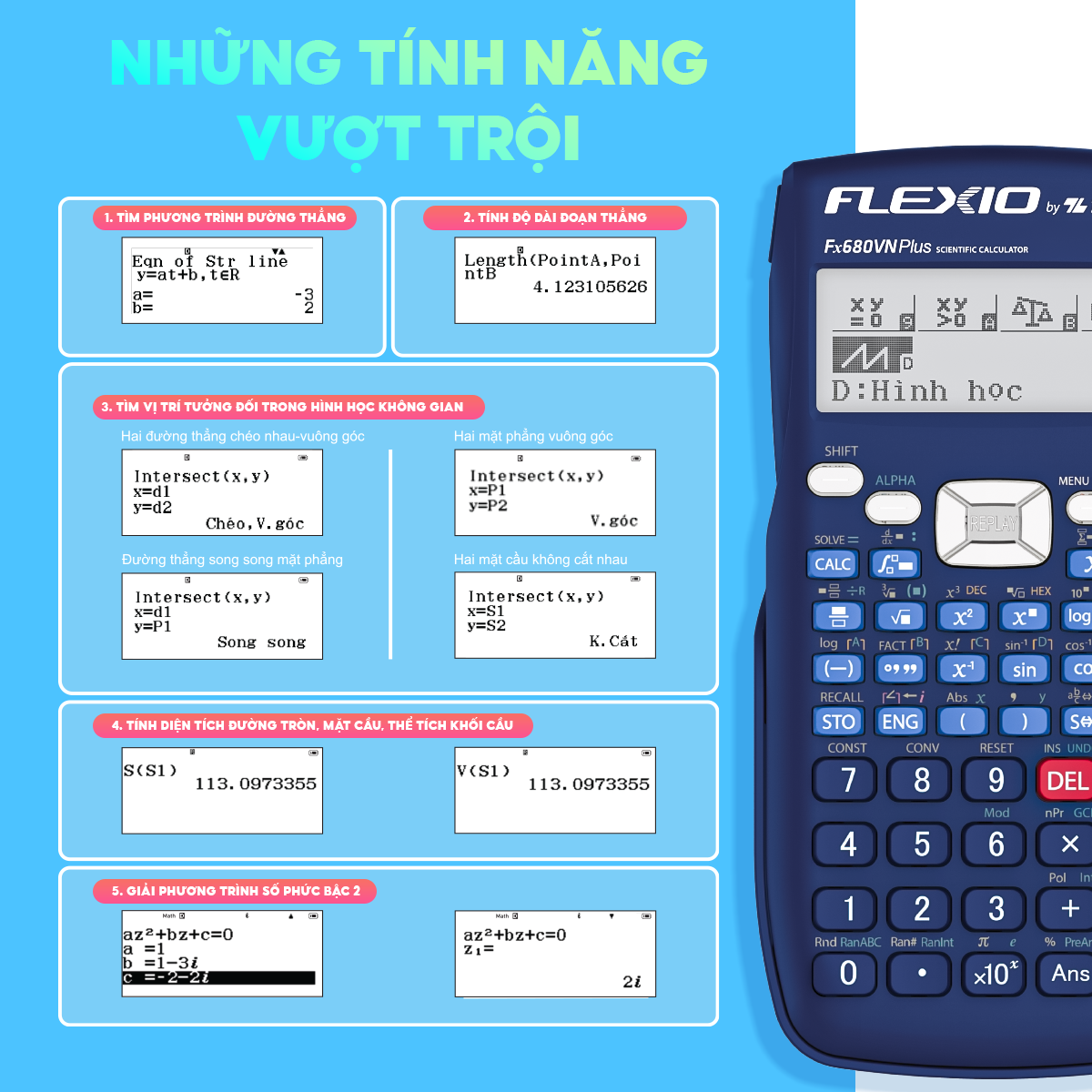 Máy tính khoa học Thiên Long Flexio Fx680VN Plus