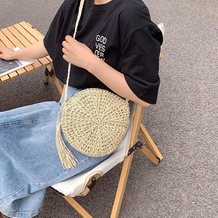Túi cói tròn xinh ơi là xinhhhh đi biển, đi chơi nè