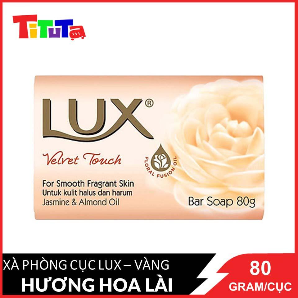 Xà Phòng cục Lux Velvet Touch Hương Hoa Lài (Vàng) 80g