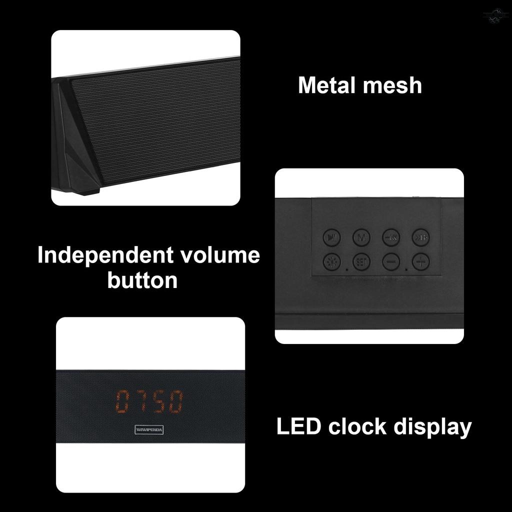 Loa Bluetooth 5.0 Wiwipenda L7 Có Đồng Hồ Báo Thức Hiển Thị Thời Gian 10w Có Đèn Rgb Cổng Usb Tf Cho Tv Pc Điện Thoại Thông Minh