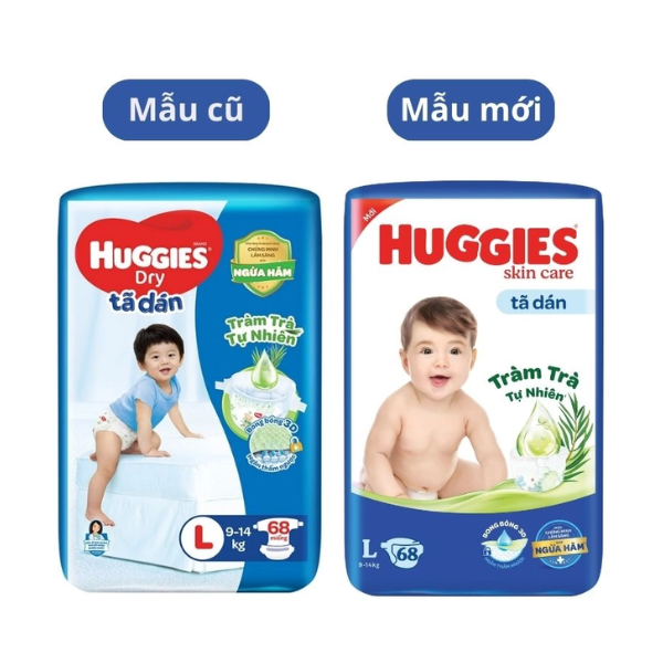 Combo 3 Tã dán Huggies Skincare Super Jumbo L 68 Miếng
