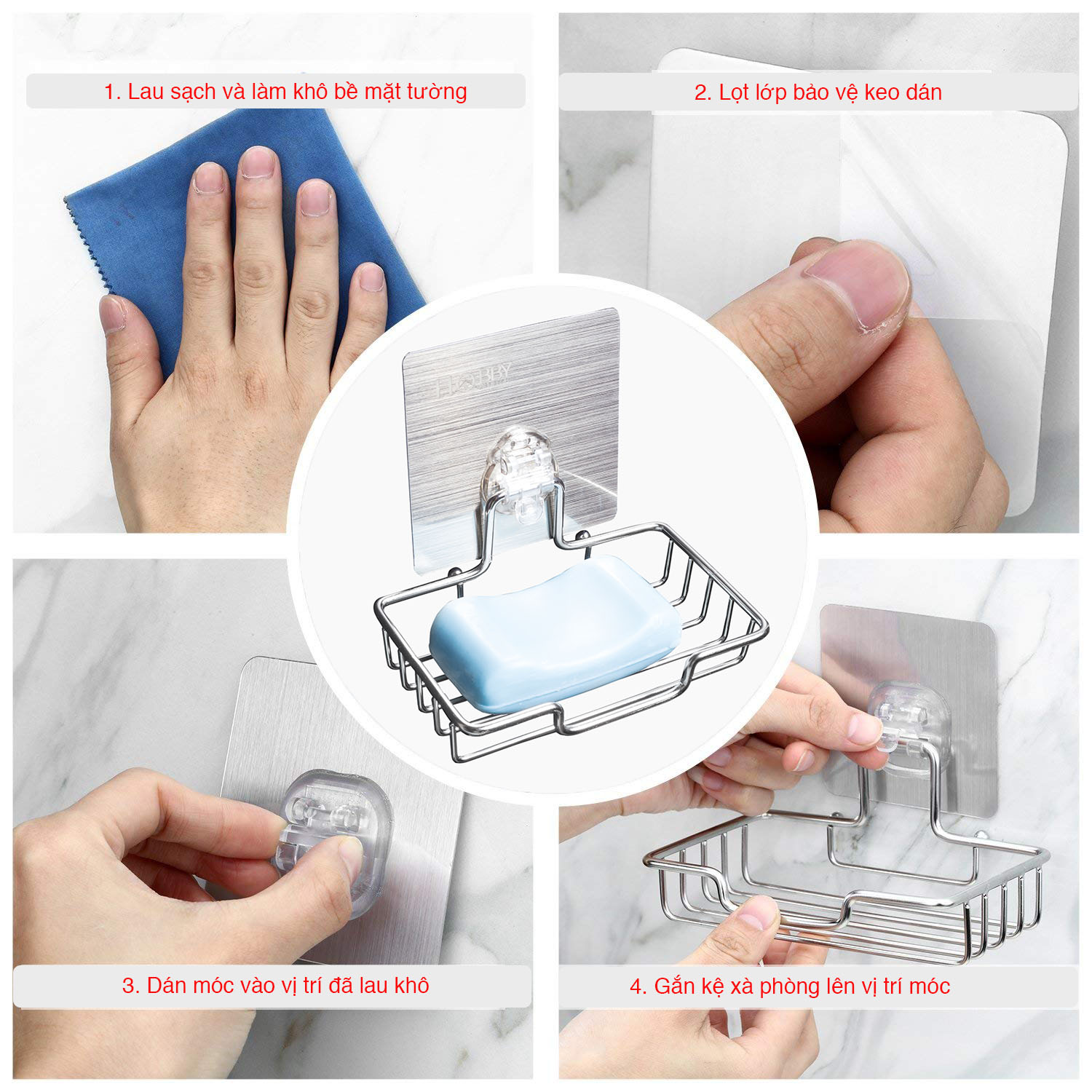 Kệ Để Đồ Nhà Tắm 2 Tầng Dán Tường Không Cần Khoan Tường Kèm Găng Tay Tắm BaoAn - Hàng Chính Hãng-Kệ,Gía Đỡ