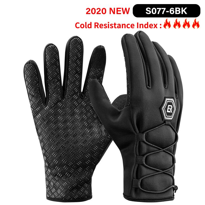 ROCKBROS Chống Gió Găng Tay Xe Đạp Cảm Ứng Màn Hình Đi Xe MTB Xe Đạp Xe Đạp Găng Tay Giữ Nhiệt Ấm Áp Xe Máy Thu Đông Xe Đạp Găng Tay