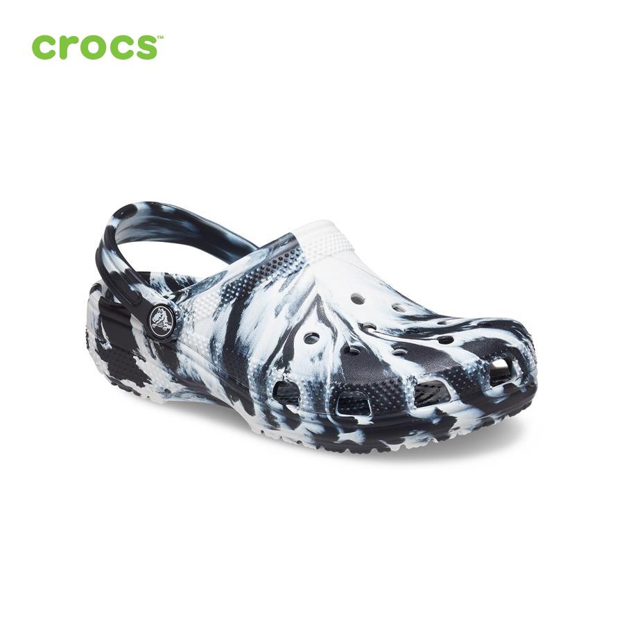 Giày lười trẻ em Crocs FW Classic Clog Kid Marbled Blk/Whi - 207464-066