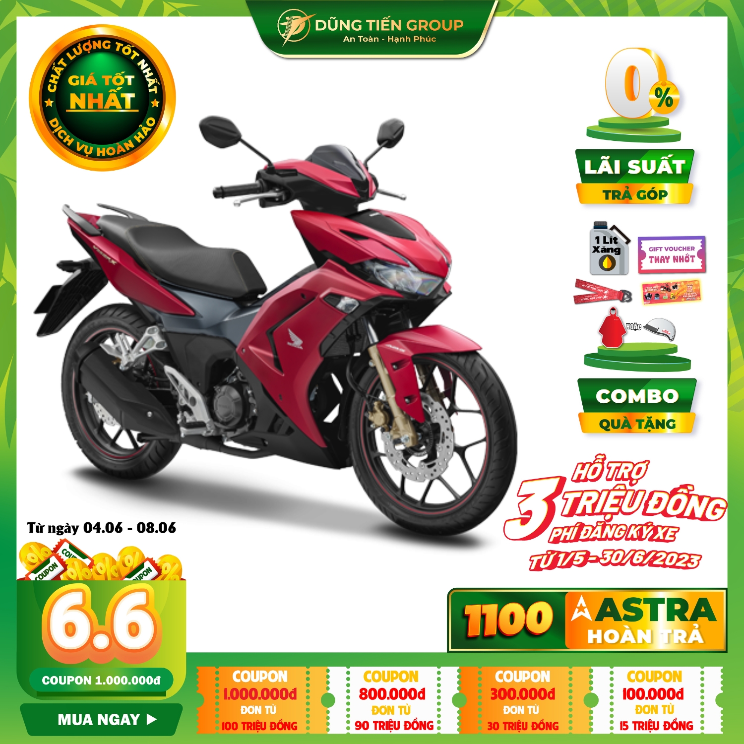 Xe Máy Honda Winner X Phiên Bản Đặc Biệt 2023 Đỏ Đen Xanh