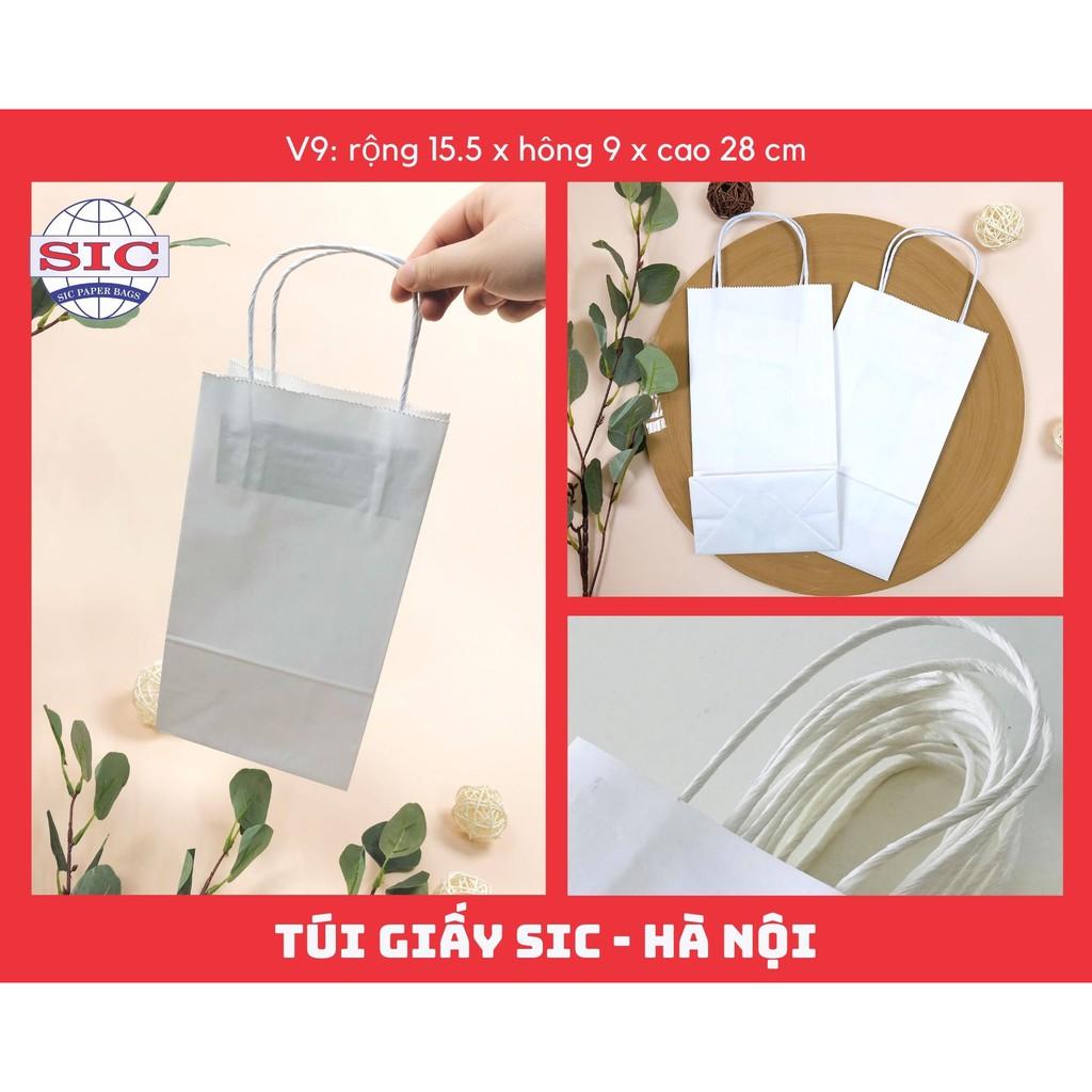 100 CHIẾC TÚI GIẤY KRAFT V9: 15.5x9x28 CÓ QUAI