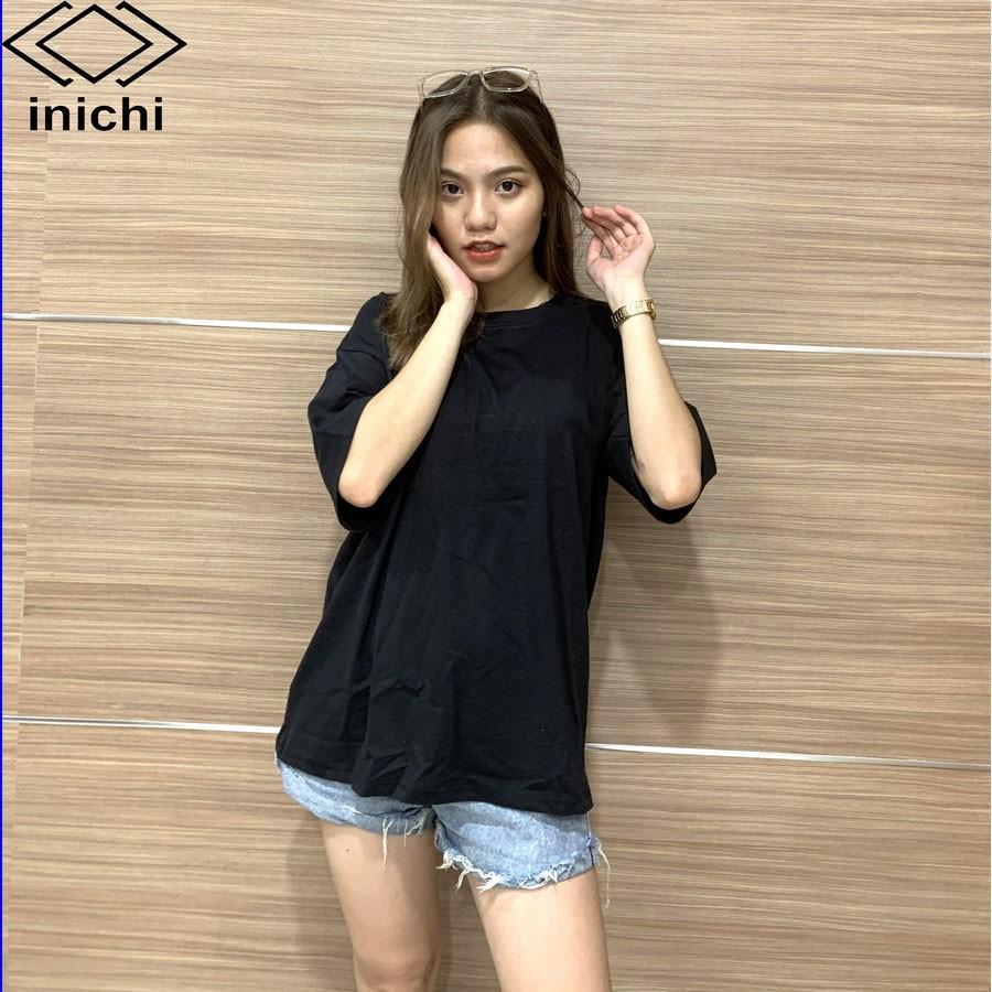 Áo thun trơn tay lỡ Unisex INICHI form rộng cá tính vải cotton co giãn 4 chiều - 8 màu IC614