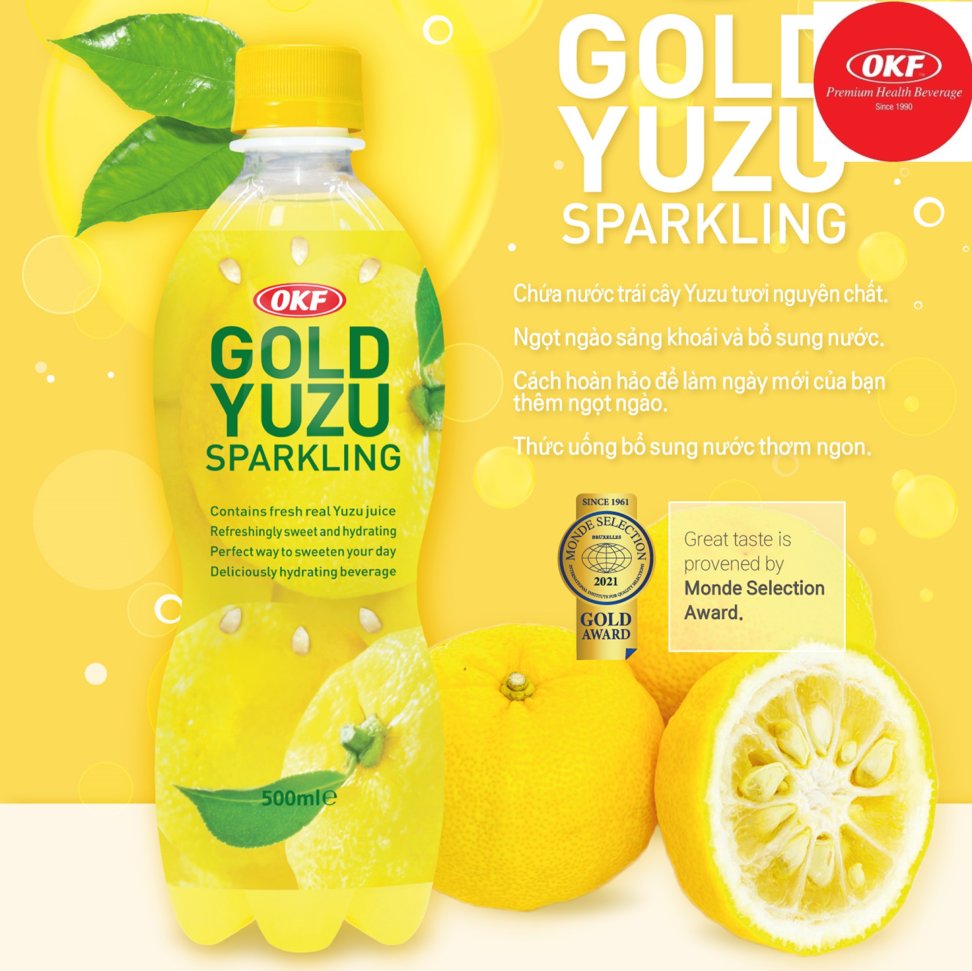 Nước chanh yuzu sparkling OKF 500ml