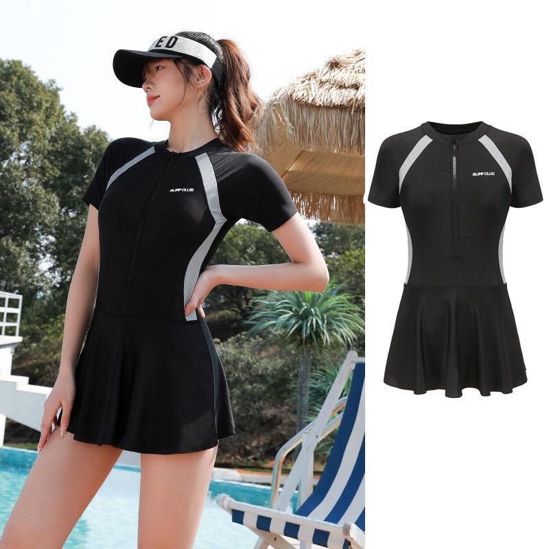 Đồ bơi nữ dáng váy thời trang trẻ trung chất liệu thun lạnh có đệm ngực