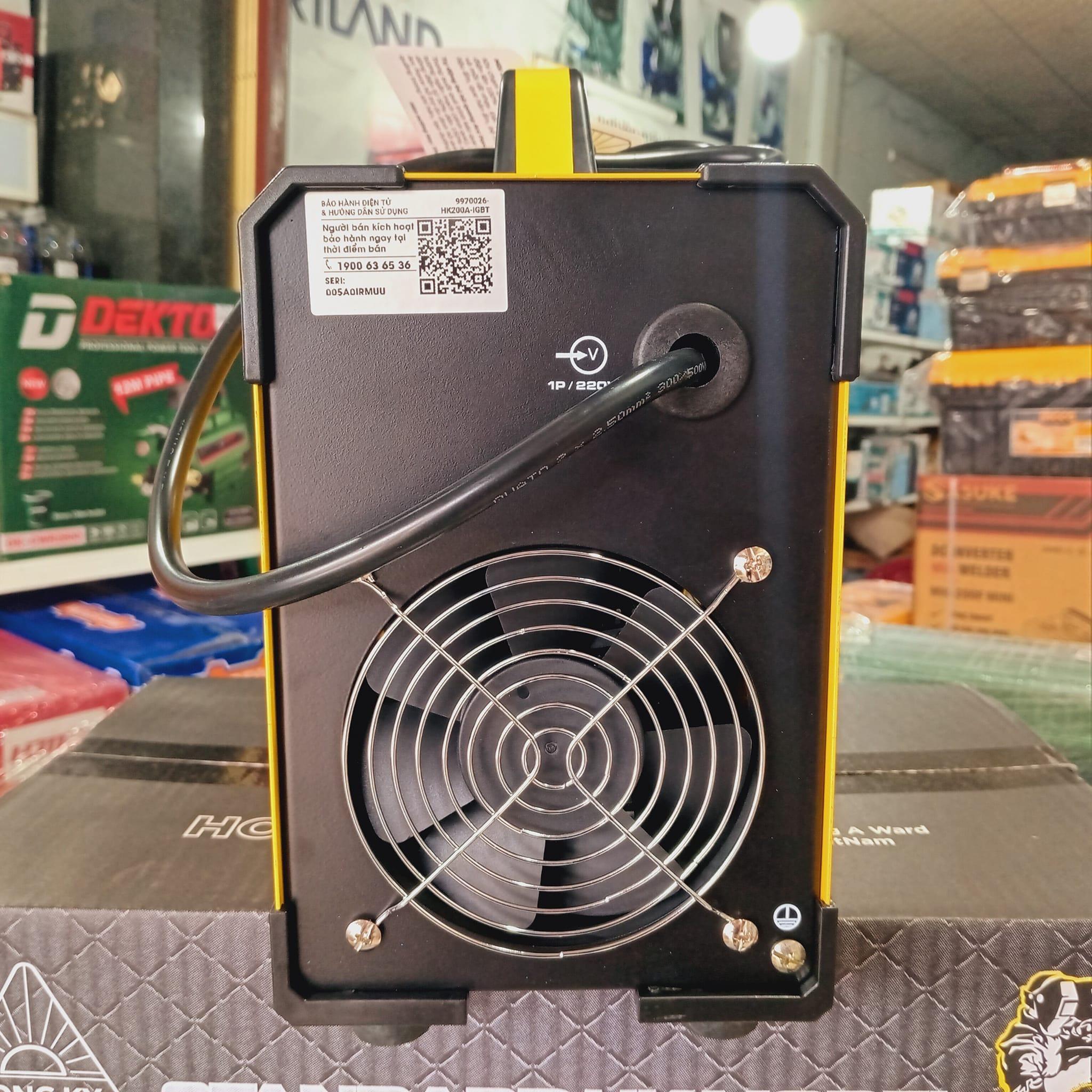 MÁY HÀN QUE ĐIỆN TỬ INVERTER 200A 220V (1.6-3.2MM) HỒNG KÝ HK200A (IGBT) - HÀNG CHÍNH HÃNG