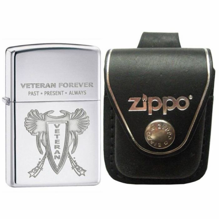 Bật Lửa Zippo Veteran Forever High Polish Chrome Chính Hãng Usa