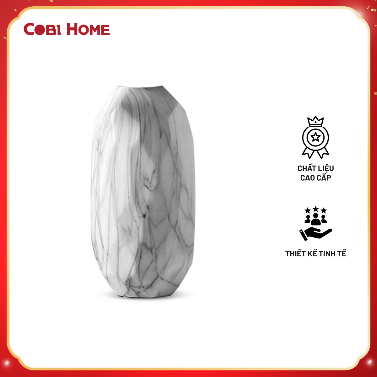 Bình Hoa Sứ , Vân Trắng 377619 , sản phẩm nhập khẩu và phân phối chính hãng .