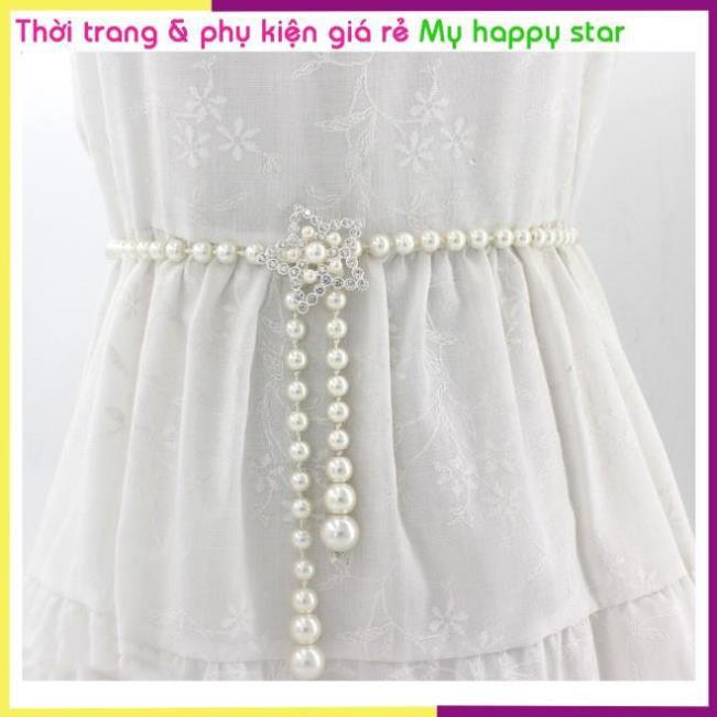 Thắt lưng nữ chuỗi ngọc mặt ngôi sao đính đá dễ thương TTL59