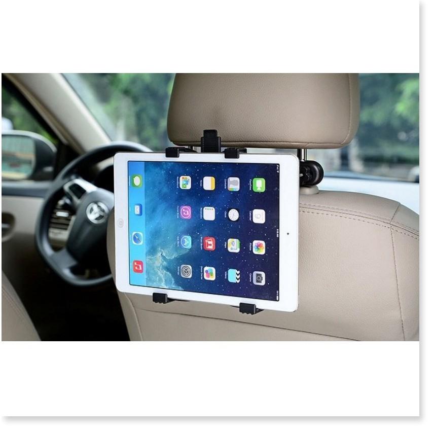 Bộ giá đỡ sau ghế ô tô cho ipad, máy tính bảng xoay 360 độ (Đen)